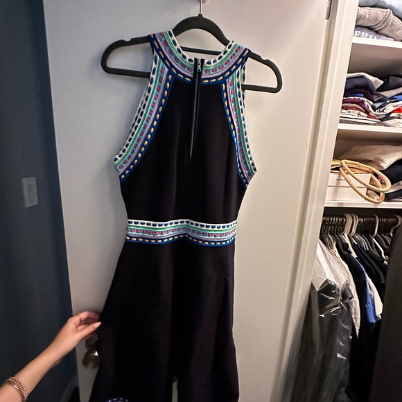 Milly Navy Midi Dress with Colorful Trim - Picture 4 of 5